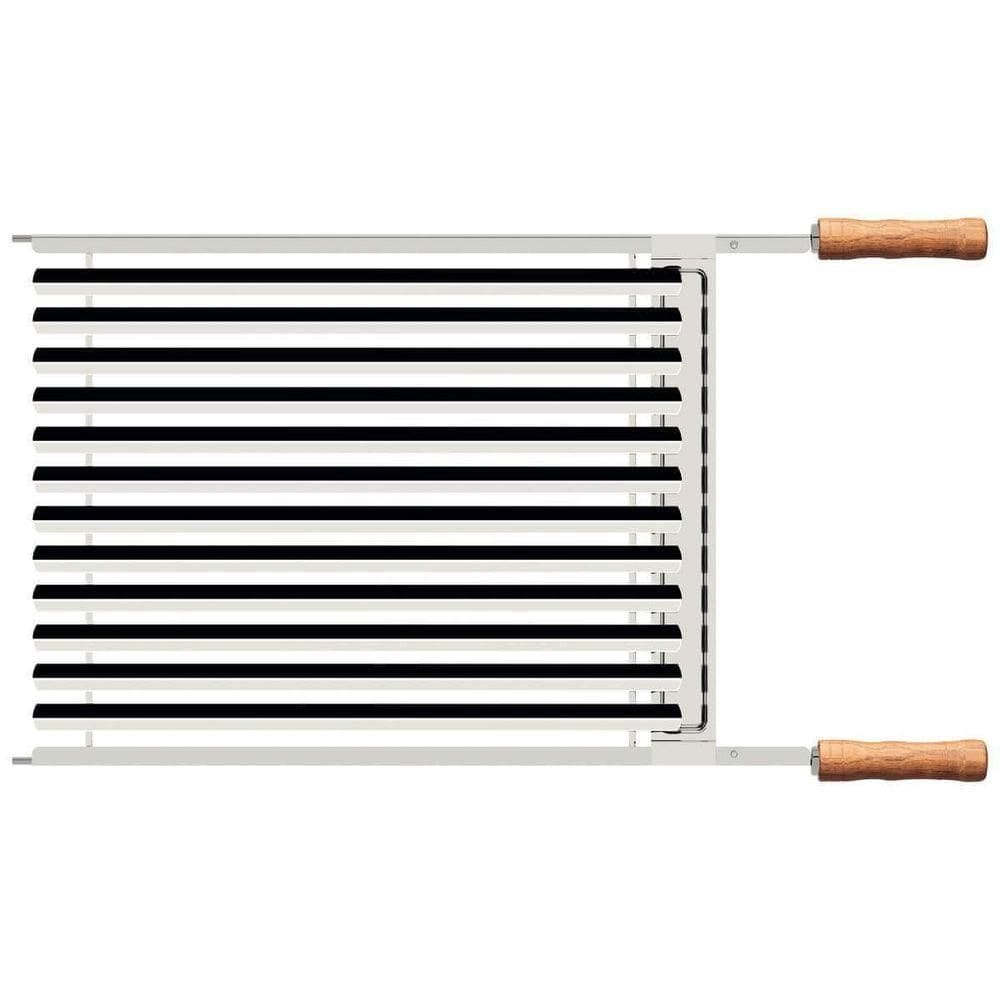 Grelha Tramontina Churrasco 50x41cm Aço Inox Com Cabo De Madeira