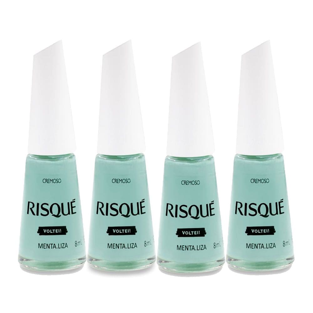Kit 4 Esmalte Risqué Menta Liza Cremoso 8ml