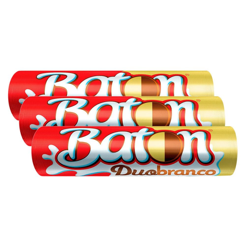 Kit 3 Chocolate Garoto Baton Duo 16g