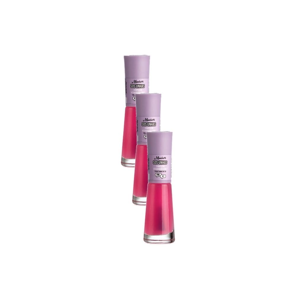 Kit 3 Esmalte Marchetti Tratamento SOS Unhas Complexo Vitamínico 4 em 1 8ml