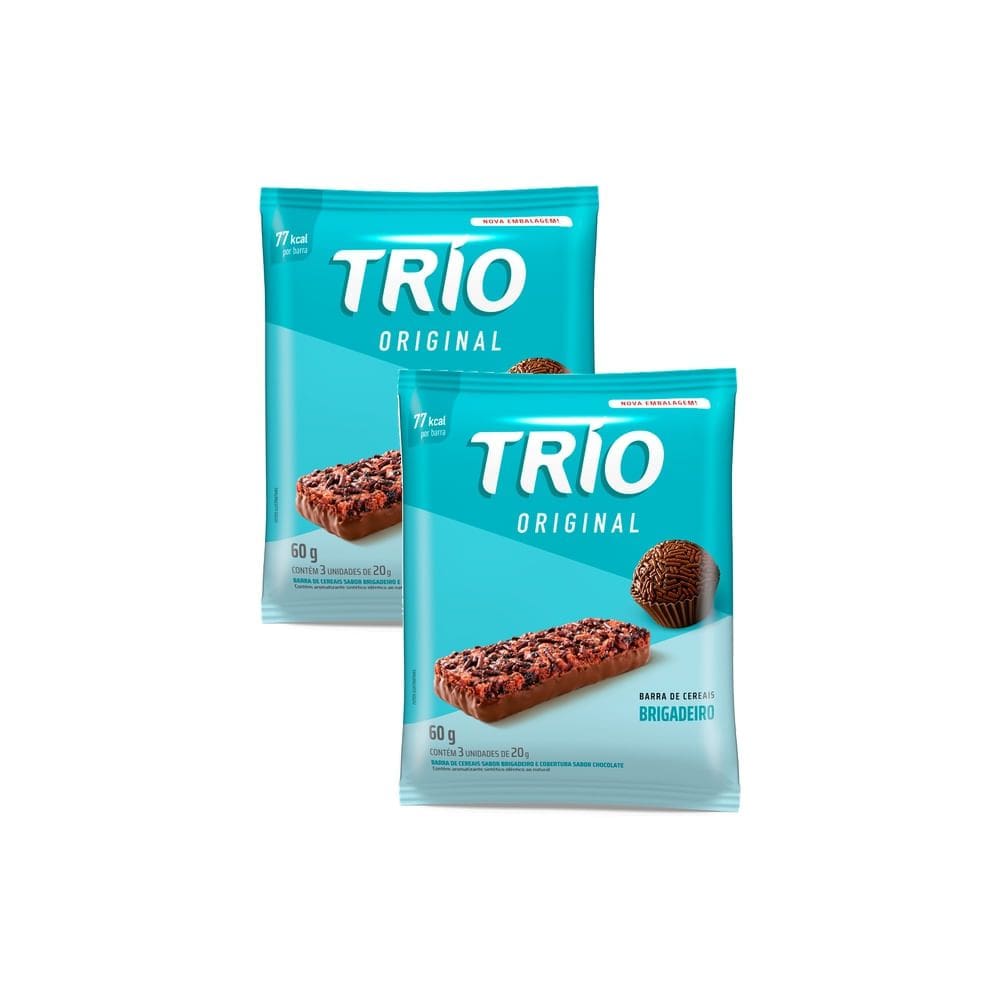 Kit 2 Barra de Cereais Trio Brigadeiro Sachê 3 Unidades de 20g cada