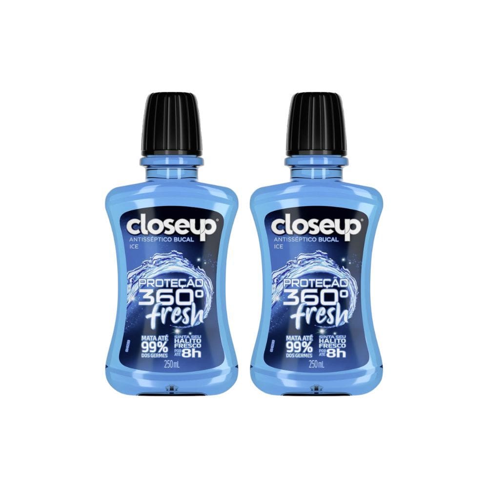 Kit 2 Antisséptico Bucal Closeup Ice com Álcool 250ml