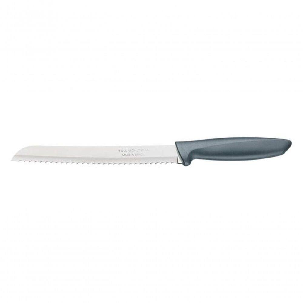 Faca Para Pão Tramontina Plenus 8” Inox Polipropileno Cinza