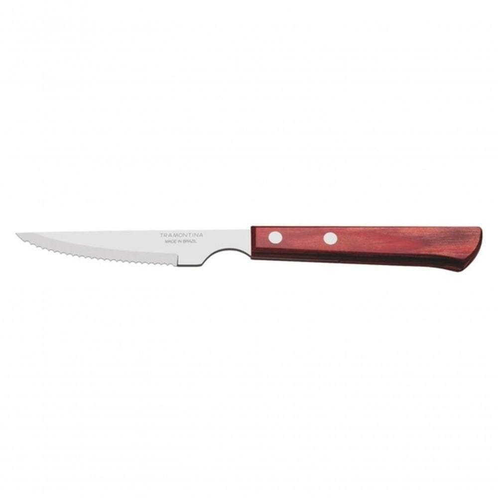 Faca Tramontina Polywood 4 Aço Inox Cabo Vermelho