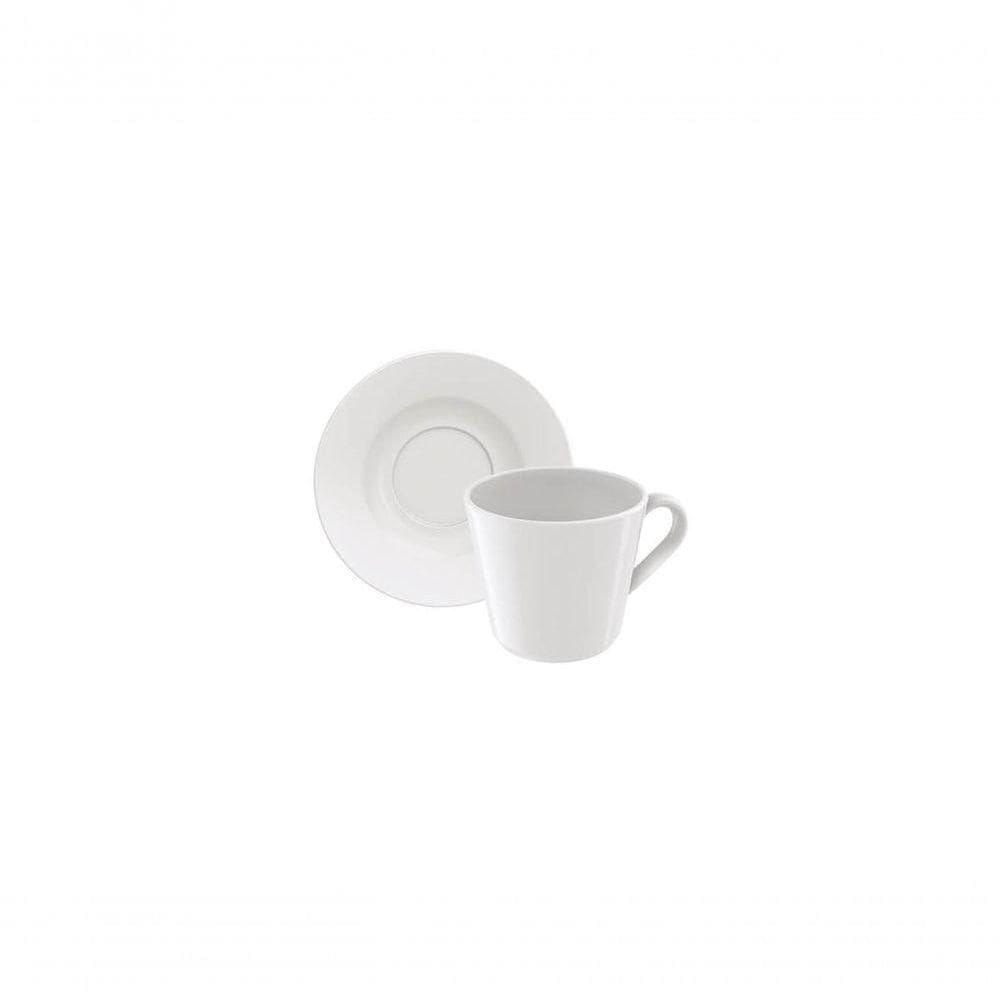 Conjunto De Xícaras E Pires De Chá Tramontina Leonora Em Porcelana 185ml