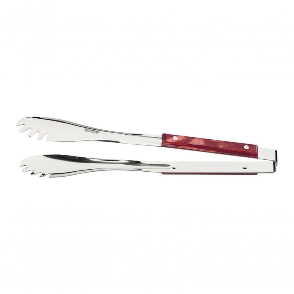 Pegador De Carne Tramontina Churrasco Aço Inox Com Cabo Polywood Vermelho
