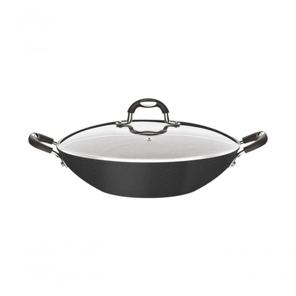 Wok Tramontina Mônaco Induction Alumínio Starflon Premium Preto 32cm
