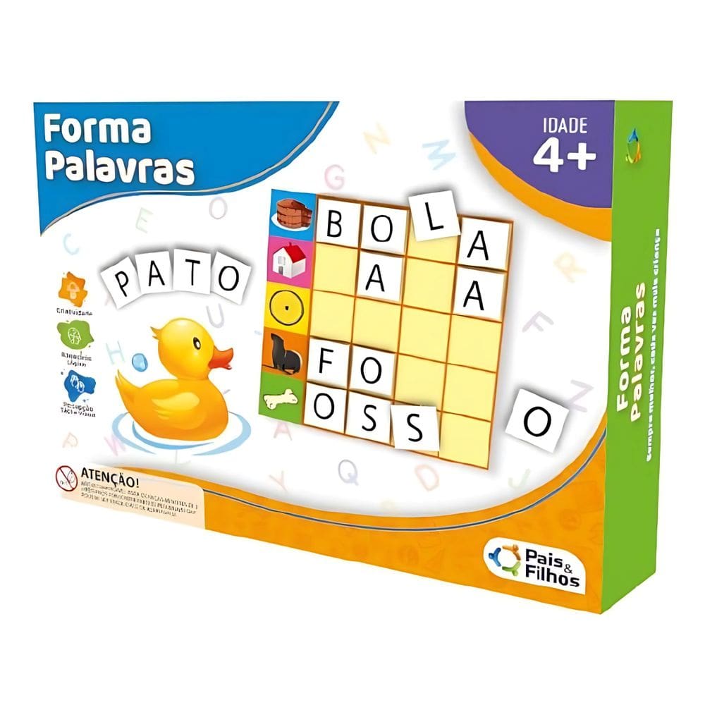 Jogo Forma Palavras Escolar Didático - Pais & Filhos