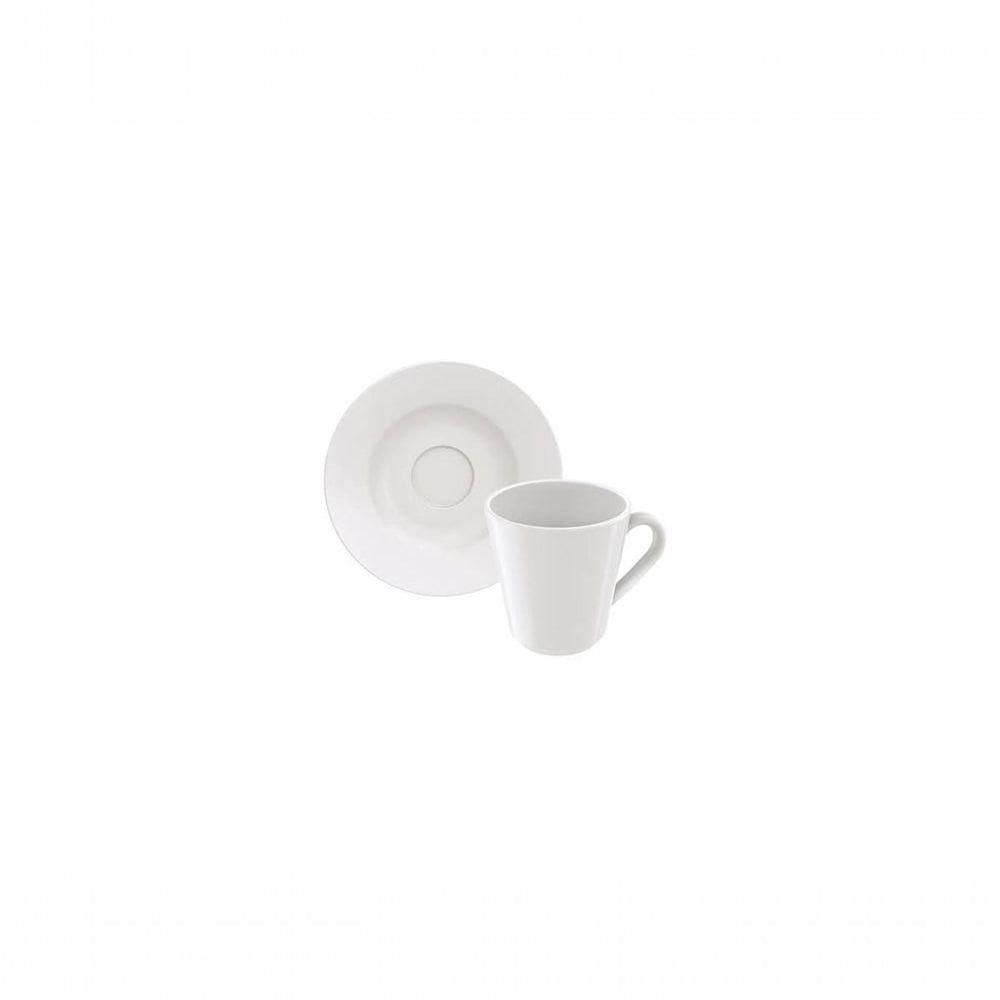 Conjunto De Xícaras E Pires Tramontina Leonora 12 Peças Em Porcelana 70ml