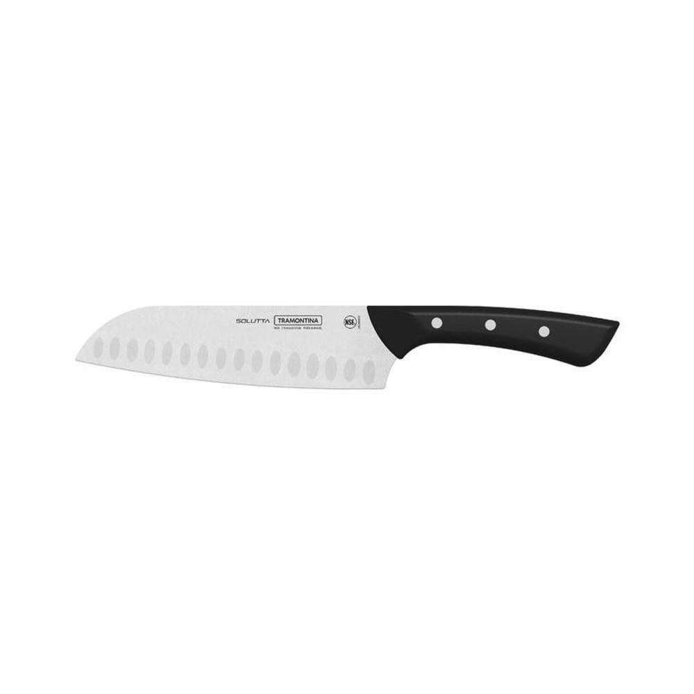 Faca Santoku Tramontina Solutta Em Aço Inox E Cabo Em Policarbonato 7” Preto