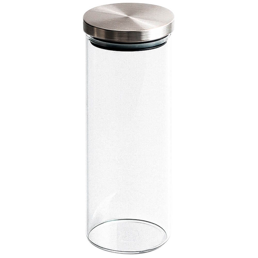 Pote Hermético de Vidro Redondo Tampa em Inox 1350ml - Vista Home