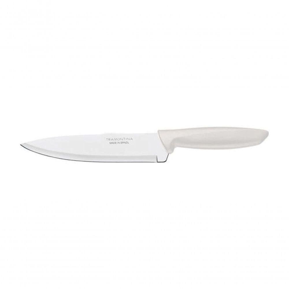 Faca Chef Tramontina Plenus 7” Aço Inox Cabo Off White