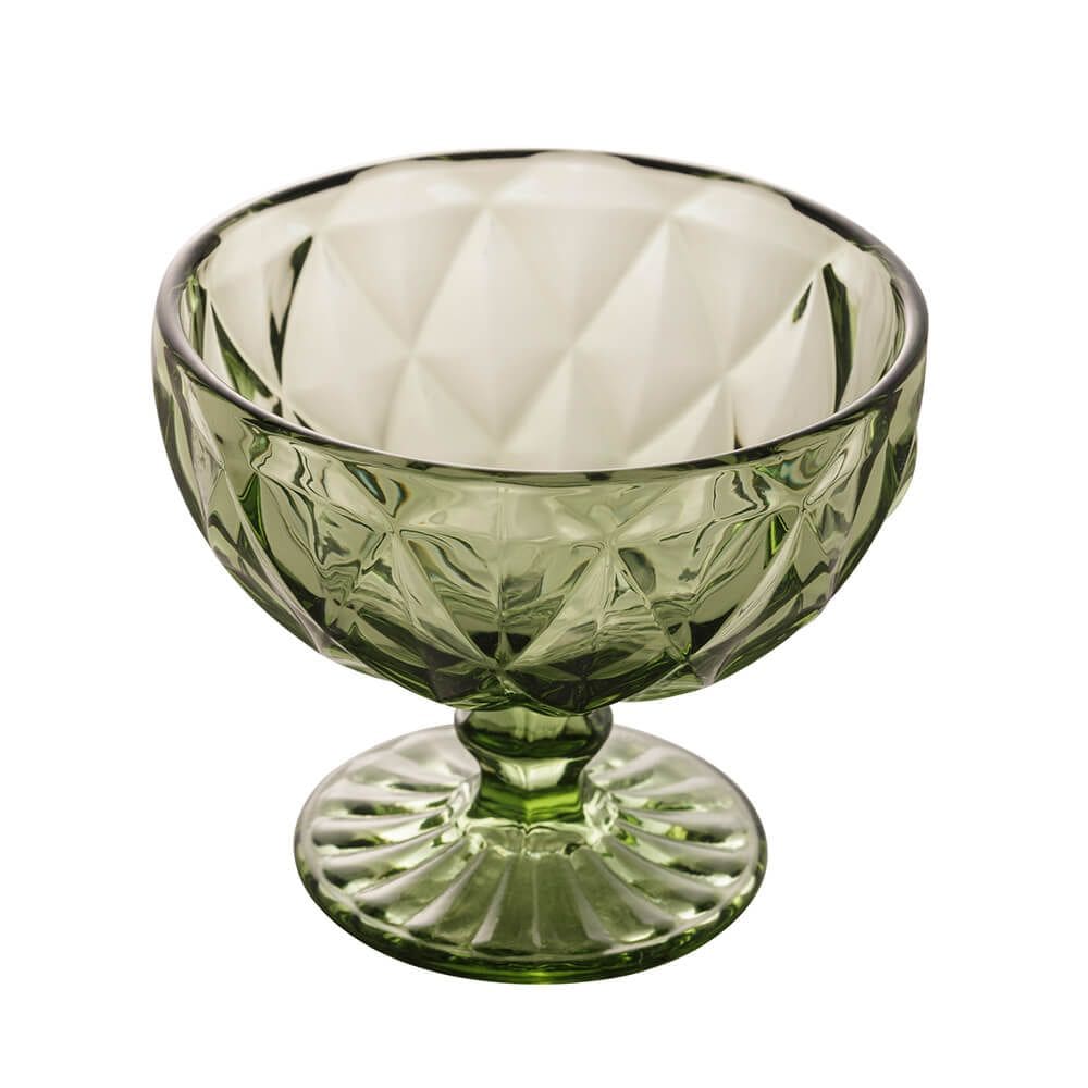 Taça de Sobremesa Diamond Vidro 310ml 1 peça Verde - Lyor