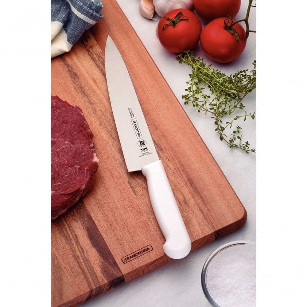 Faca Para Carne Tramontina Com Lâmina Em Aço Inox E Cabo De Polipropileno Branco 10