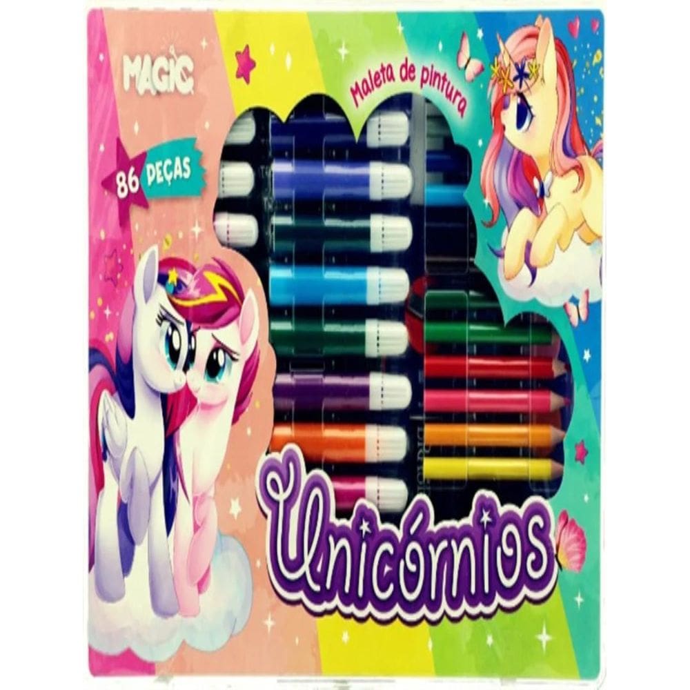 Maleta De Pintura 86 Pecas - Unicornio