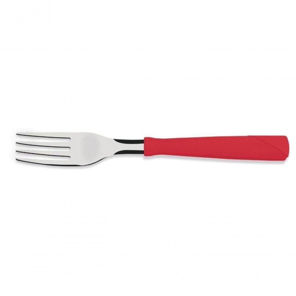 Garfo De Mesa Tramontina Inox New Kolor Vermelho