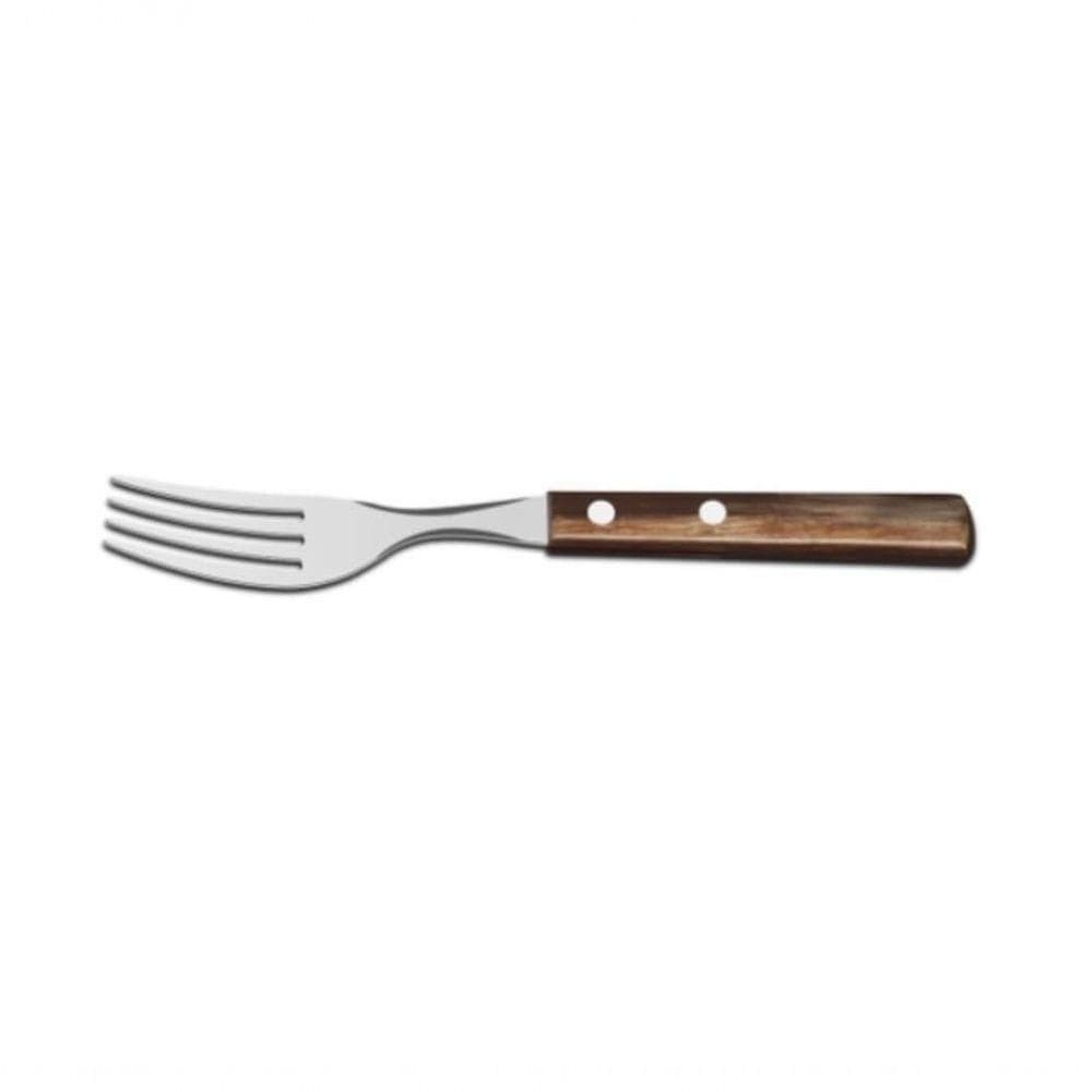Garfo De Mesa Tramontina Inox Cabo Polywood Castanho