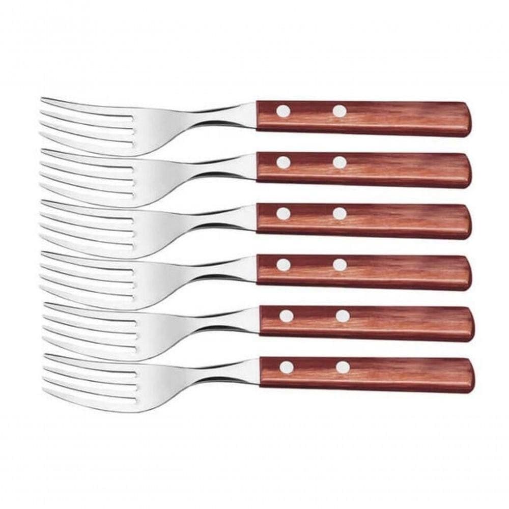 Conjunto De Garfos Para Churrasco Tramontina Polywood Vermelhor 6 Peças