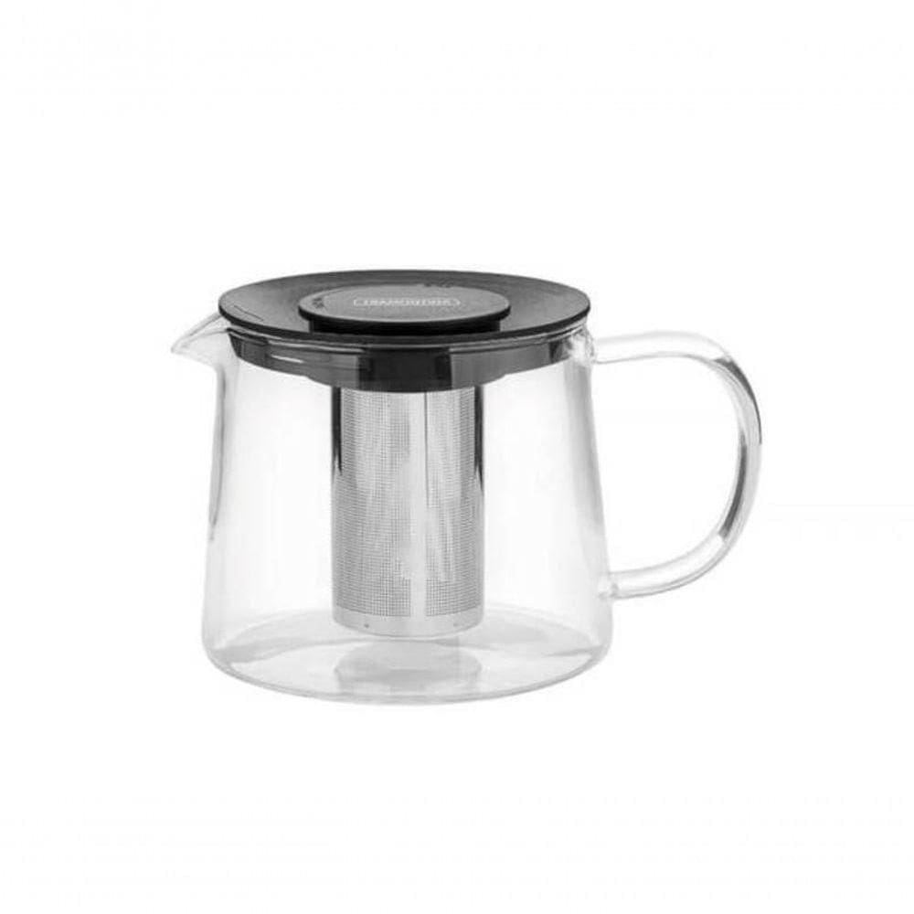 Bule Para Chá Em Vidro Tramontina Com Infusor De Inox 900ml