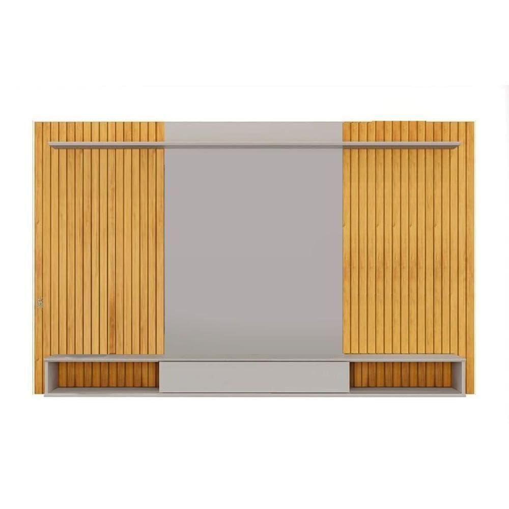Painel Home P/ Tv Até 70 Pol Leo C/ Nicho 215x136cm Freijo/off White - Dj Móveis