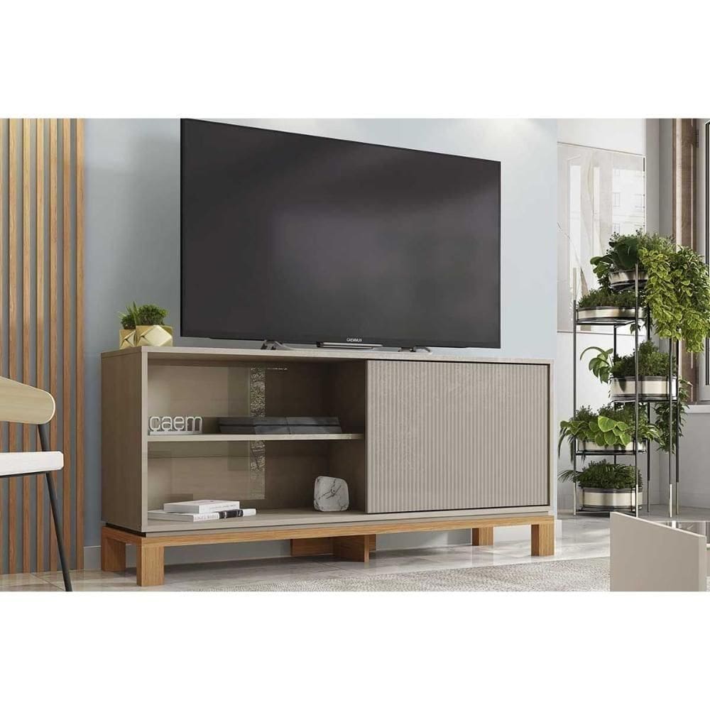Rack Bancada P/ Tv Até 45 Pol Mondrian 1.36 C/ 1 Porta E 2 Nichos 136cm Sued Mr/freijo - Caemmun