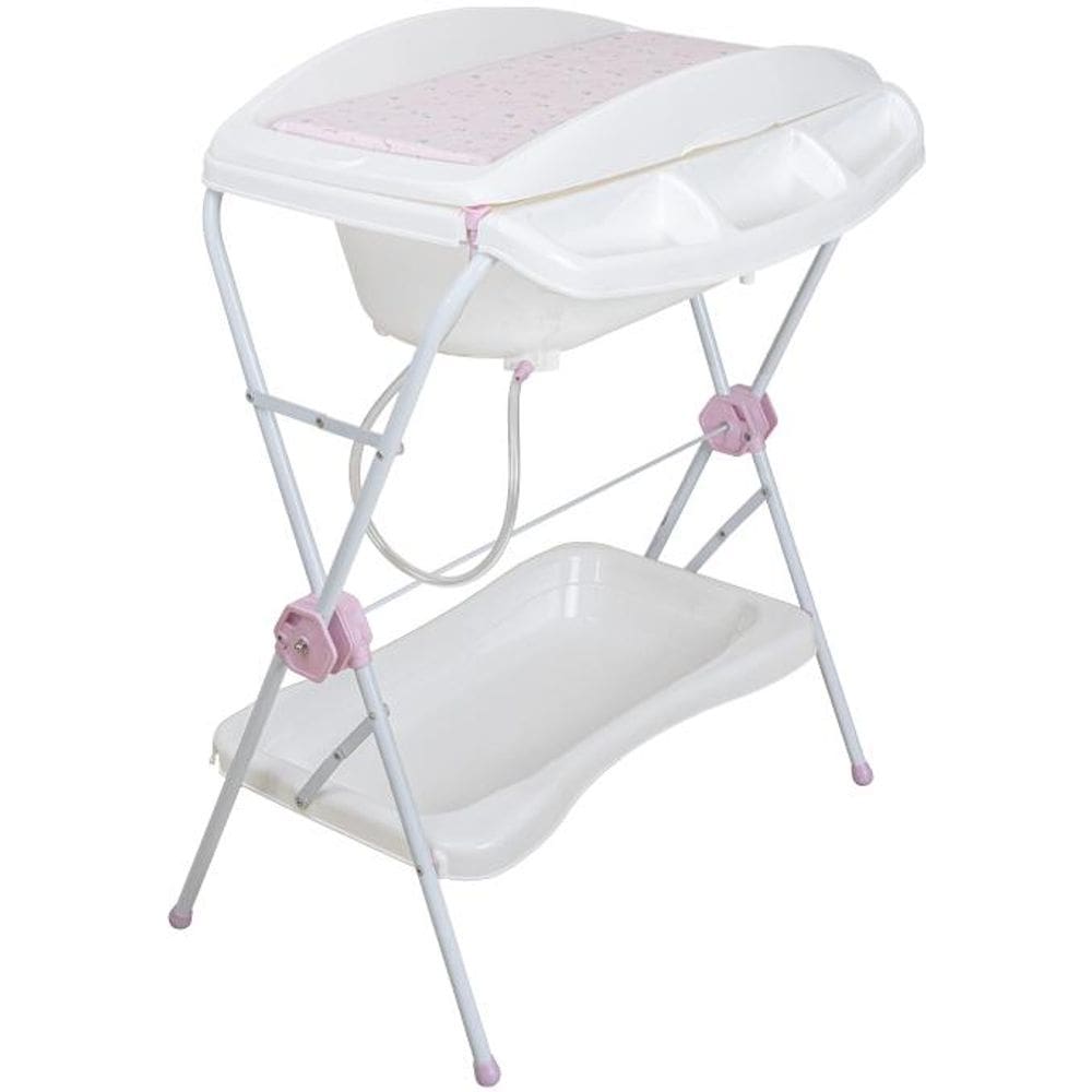 Banheira De Bebê Shower Rosa Kiddo Com Trocador E Porta-Objetos