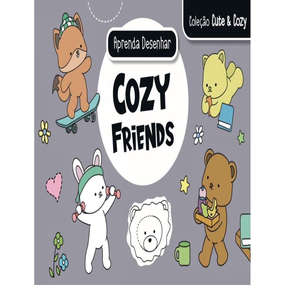 Colecao Cute & Cozy - Cozy Friends - Cinza