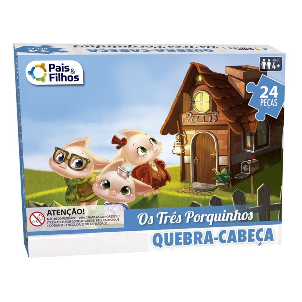 Quebra-Cabeça Infantil Os Três Porquinhos 24 peças - Pais & Filhos