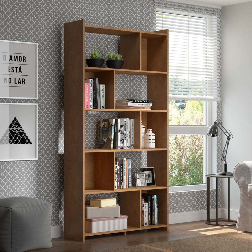 Estante Multiuso para Livros 183x91Cm MDP Carvalho 0724 MENU