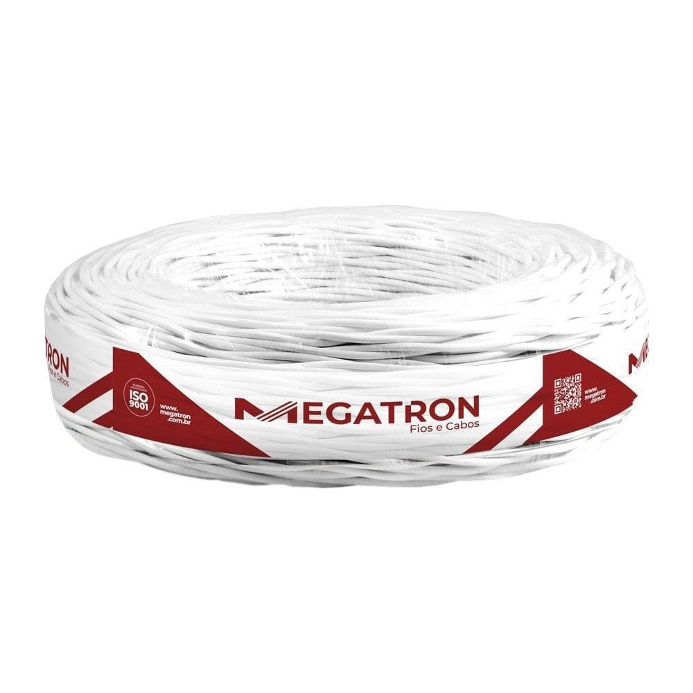 Cordão Torcido Megatron 2x1mmx100m Rolo 300V Branco
