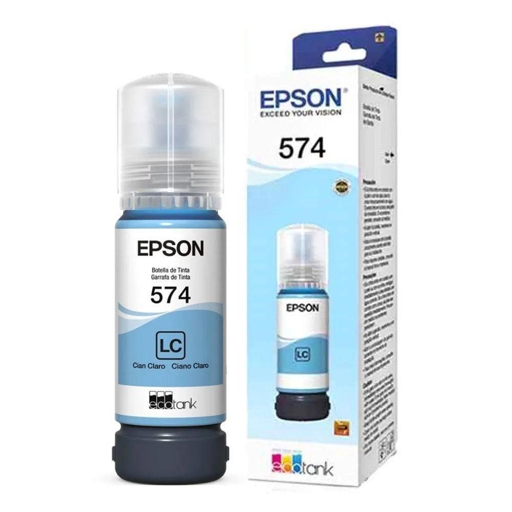 Tinta Epson T574120al T574120 T574 574 Light Ciano autêntico L8050 L18050 L 8050 L 18050 70ml
