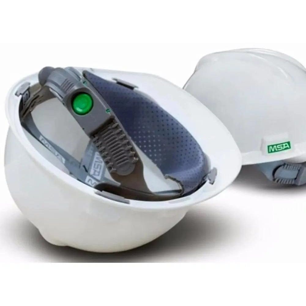 2X Capacete Msa V-Gard, Suspensão Push-Key Com Jugular Ca 49