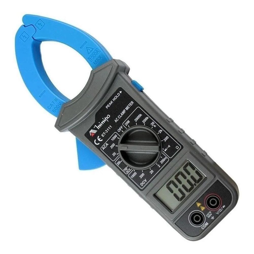Alicate Amperímetro Digital Minipa Et-3111 1000A 750V