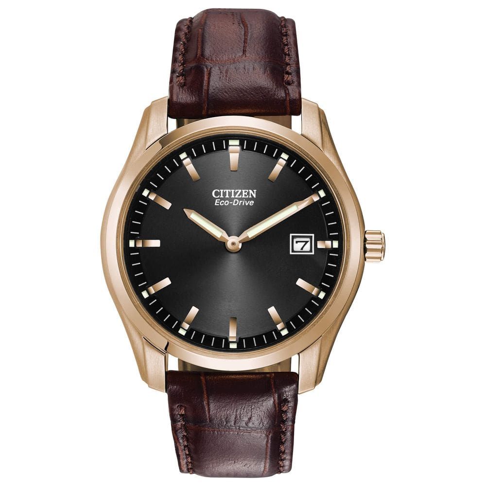 Relógio Citizen Classic Eco-Drive com pulseira de couro para homens