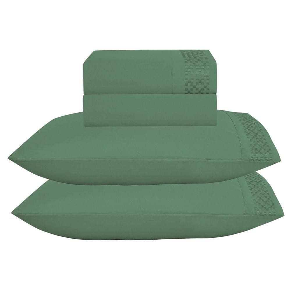 Jogo De Cama Lençol Casal Eclipse 4 Peças - Esmeralda - 100% Poliéster