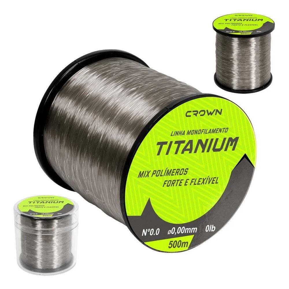 2X Linha De Pesca Monofilamento Crown Titanium 500M