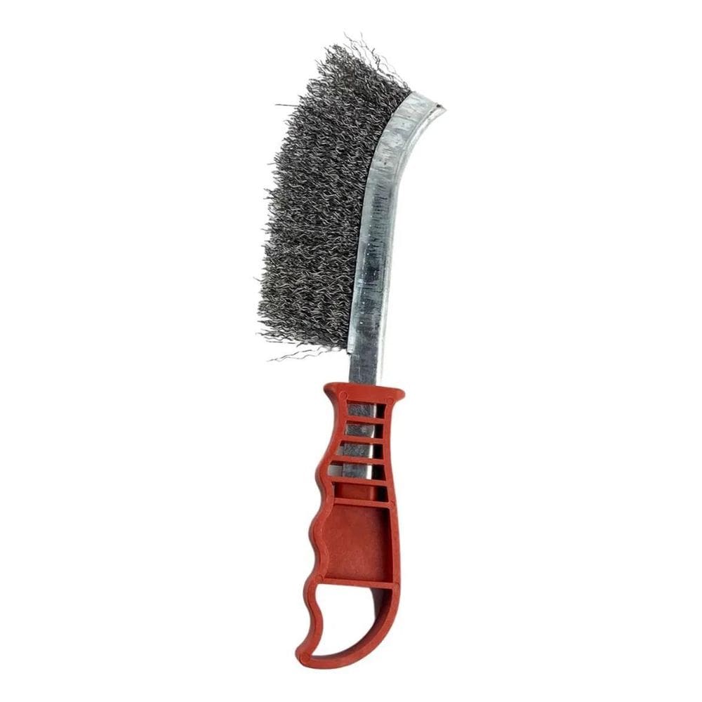 Escova De Aço Carbono Manual Cabo Plastico