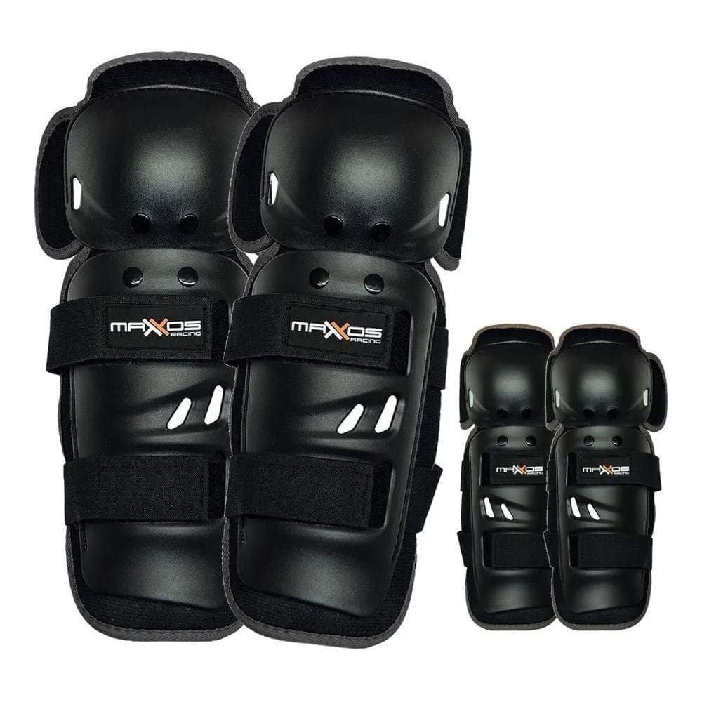 2X Kit Joelheira Cotoveleira Mx Preta Mattos Racing Trilha M