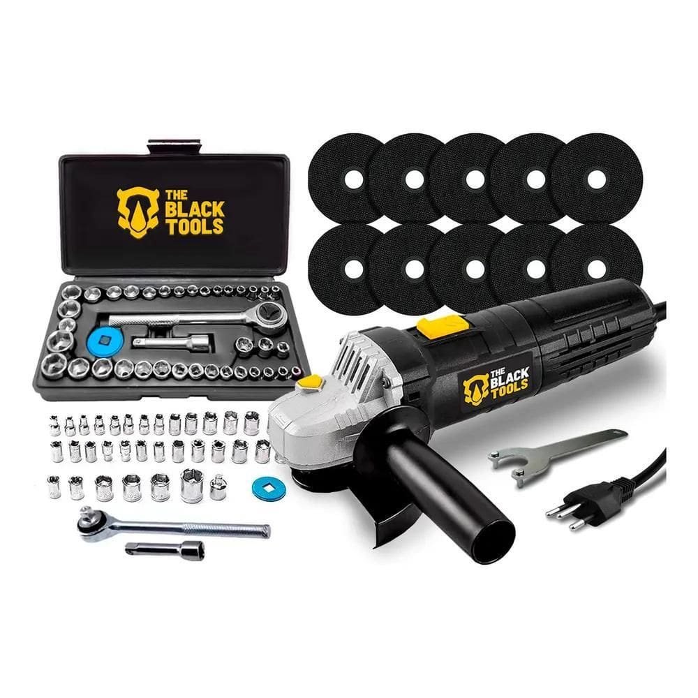 Kit Esmerilhadeira Angular Profissional 4.1/2 Com Acessórios