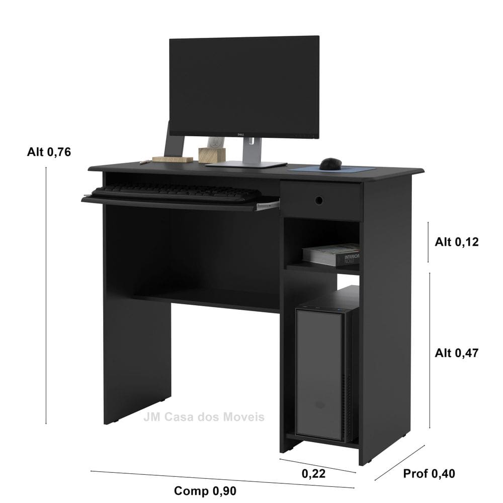 Mesa Computador Gaveta Vieena Plus Cores Comprar Moveis Sua