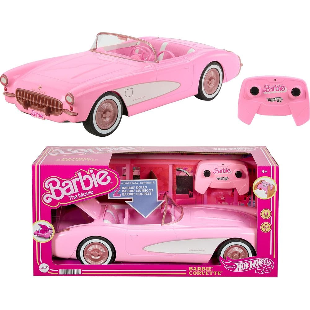 Carro de brinquedo com controle remoto Hot Wheels Barbie RC Corvette