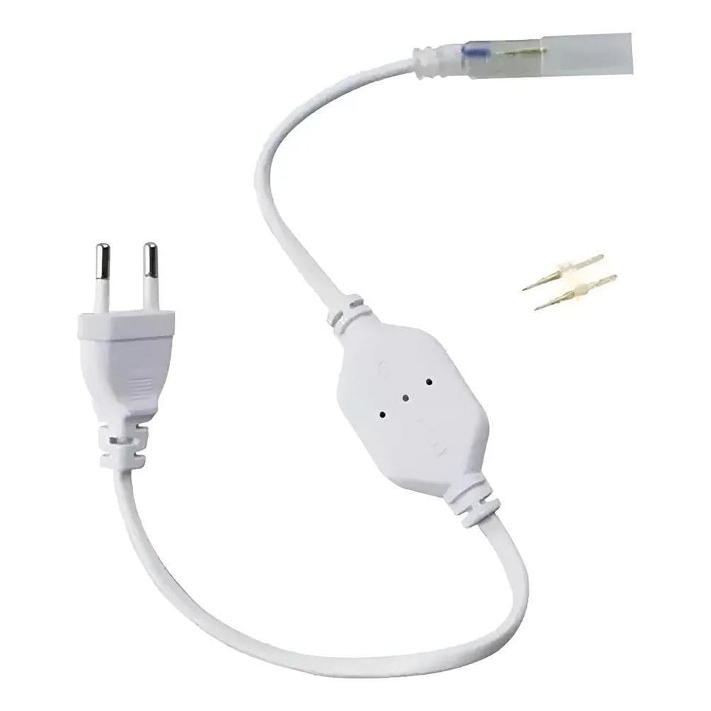 2X Kit 5 Conector Fonte Fita Led Mangueira Chata Bivolt Plug