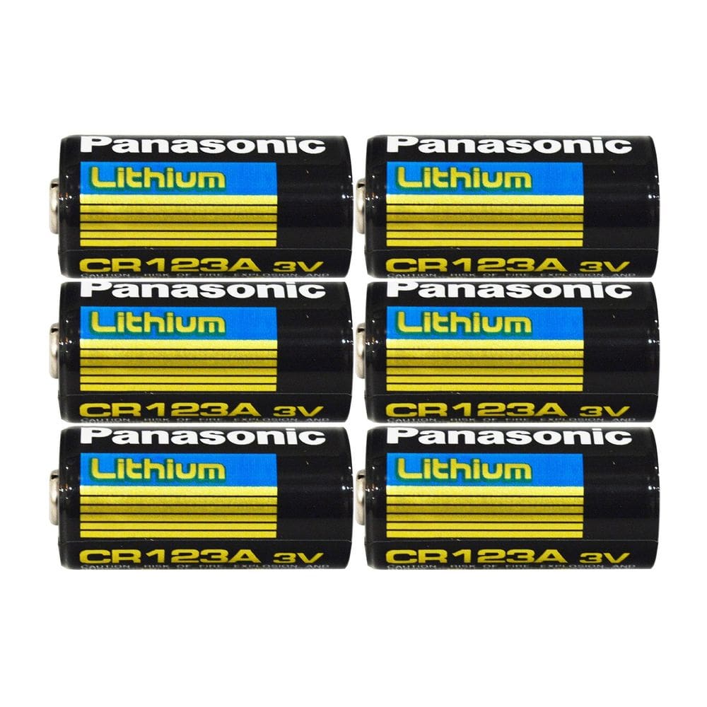 Bateria de lítio Panasonic CR123 CR123A 3V 1550mAh, pacote com 6