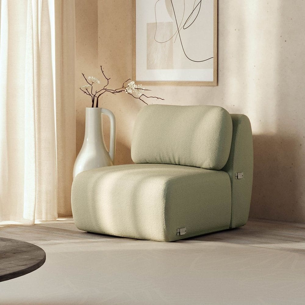 Sofá Modular 80cm sem Braço Orla Cabecasa Madeiramadeira Verde Água