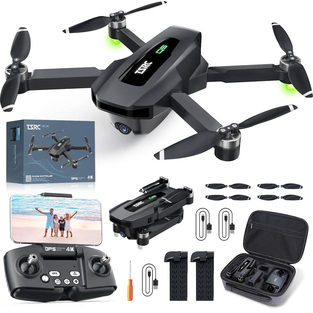 Drone GPS TSRC Q5 com câmera 4K para adultos com voo de 52 minutos