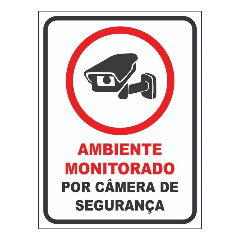 Placa Sinalização Ambiente Monitorado Por Câmeras Ps 1Mm