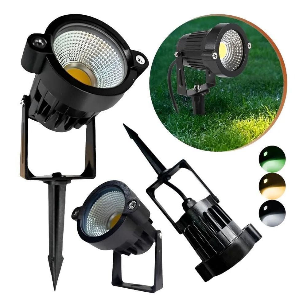 2X Espeto Led 9W Iluminaçao Jardim Prova D`Água Luminaria