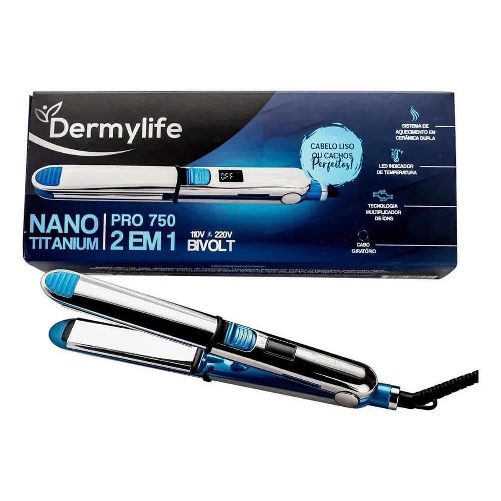 Prancha Nano Titanium Profissional Pro750 Bivolt - Dermylife