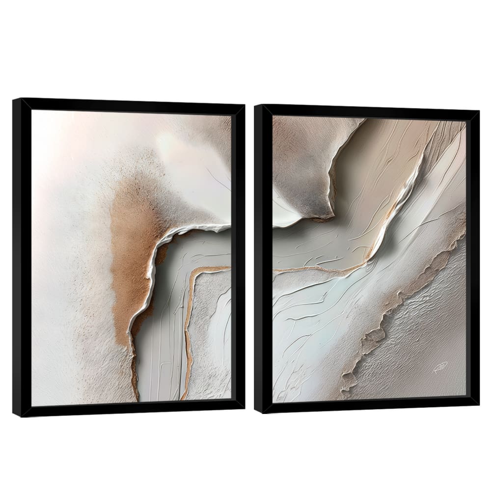 Quadro Decorativo Abstrato Texturizado Duo