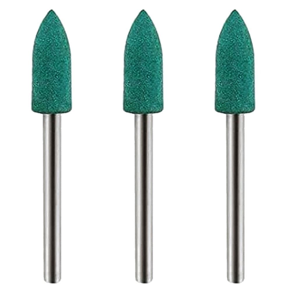 Kit 3 Ponta Montada 6Mm Borracha Cônica Micro Retifica 3Mm
